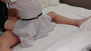 Riding Creampie Leaks Out – Pure High School Girl In Uniform, Handjob Orgasm Cosplay
