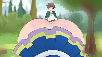 Aqua Wore A Very Short Skirt To Seduce Kazuma In A Hentai Parody Of Konosuba.