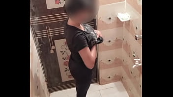 Bangladeshi Housewife Showering In The Bathroom