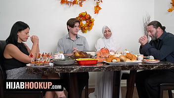 Muslim Hottie Audrey Royal Gets Wild On Thanksgiving With A Steamy Tabletop Fuck – Hijab Hookup