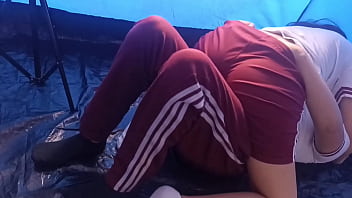 Students Hook Up In A Tent – Hot College Girl Sneaks Some Fun On A Field Trip – Real Homemade Video