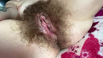 Hairy Pussy With Large Clit Dripping Wet In Close-up Orgasm