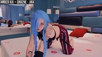Amberzinha Cosplay As Jinx From League Of Legends With Qrozne [free Cut]