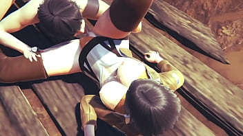 Mikasa Gives A Blowjob And Receives Cunnilingus In Titans Hentai – Anime Manga Japanese Game Porn