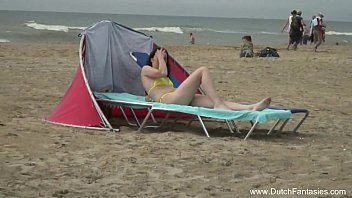 Dutch Teen Enjoys Steamy Beach Massage Session