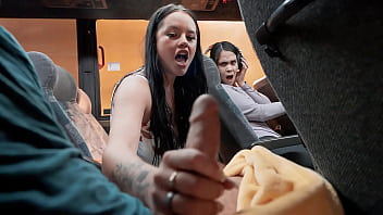 Public Bus Hookup – Teen Gets Frisky