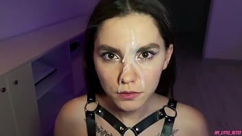 Hot Brunette In A Harness Rides Me Hard – Check Out Her Amazing Finish At 12:10!