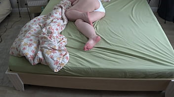 Wife Gets Herself Off In White Underwear Before Bed.