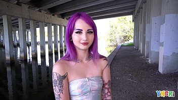 Purple-haired Punk Teen Gets A Pounding