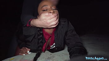 French Ebony Babe Enjoys Hardcore Sex In Public.
