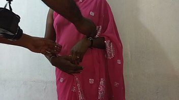 Tamil Telugu Indian Wife In Blue Saree Shows Off Her Body And Pleasures Herself