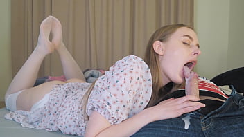 Stepdaughter Gives Stepdad A Deepthroat And Takes Multiple Loads In Her Mouth