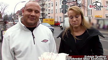 German Street Casting – Real Couple Tries Porn