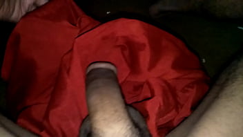 Indian Bisexual Trans Woman Masturbating With Red Silk Satin