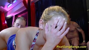 Hardcore Group Encounter With A Slender Young Woman