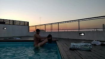 Splashing Around In The Pool At Dusk – Accountant’s Escapade