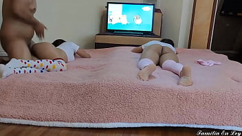 My Two Sweet Stepdaughters Watching Peppa Pig Cartoons, Part 2