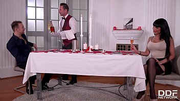 Valentina Ricci With Long Hair Takes Two Large Cocks In Her Holes