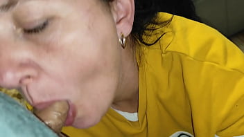 Married Milf Gives Sloppy Blowjob And Swallows