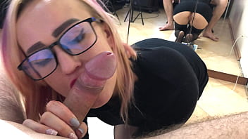 Glasses-wearing Student Gives A Blowjob And Gets A Facial