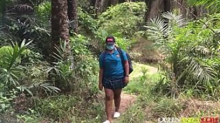 College Girl Gets Lost In The Woods And Has A Wild Encounter With Two Bikers