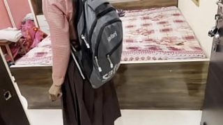 College Girl Arrives At School And Has Sex