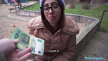 Public Agent Ale Danger Showing Off Her Deepthroat Skills With A Large Cock