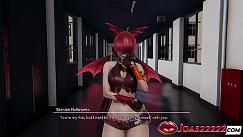 Shermie’s Red Succubus Cosplay: Wet Teasing And Fingering Fun