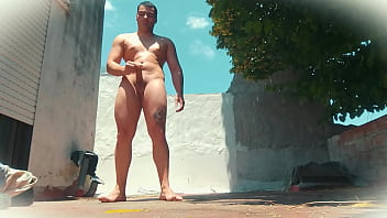 Salsa Dancer Nude Outdoors – Sexy Number One – Muscular Men – Dancing And Masturbation – Close Up Rear View