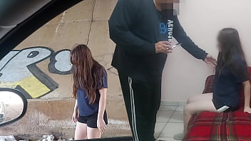 Old Man And Young Girl In Poverty! He Sees Her Collecting Trash Under A Bridge And Offers Her Money For Unprotected Sex.