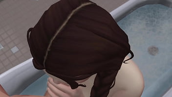 Brunette Swallows After Deepthroating Bareback In The Bathroom