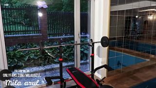 Mila Azul Masturbating At The Gym