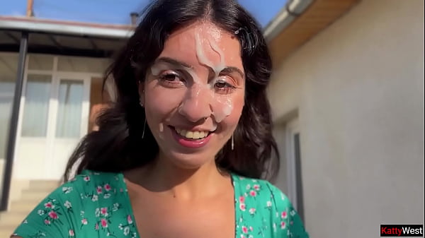Country Girl Takes Three Loads To The Face On A Public Walk