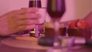 Couple Getting Intimate After A Romantic Dinner