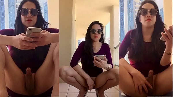 Trans Woman On Hotel Balcony Flaunts Her Physique