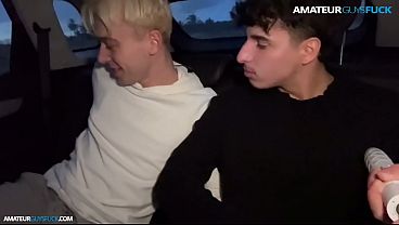 Two Pals Swap Car Blowjobs Before Hitting The Club