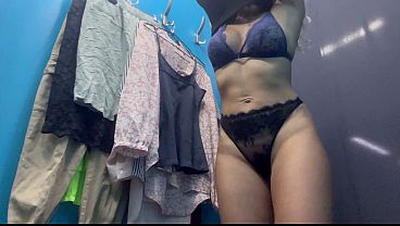Dressing Room, Hidden Cam, Russian Chick Showing Off Her Huge Tits And Hard Nipples