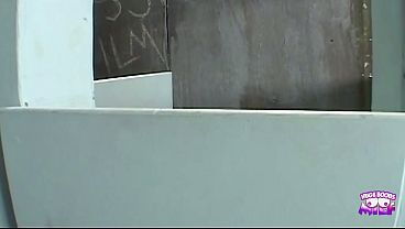 Her Man’s Waiting In The Car While This Dirty Blonde Swallows Cock At The Gloryhole