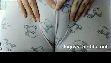 Check Out That Camel Toe, Pussy Pressed Tight In Pajamas, Rubbing It Slow And Wet Through The Fabric