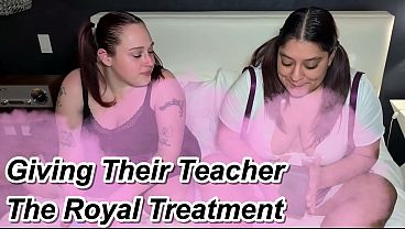 Filthy Students Worship Their Teacher With Double Blowjob And Rimjob Action.
