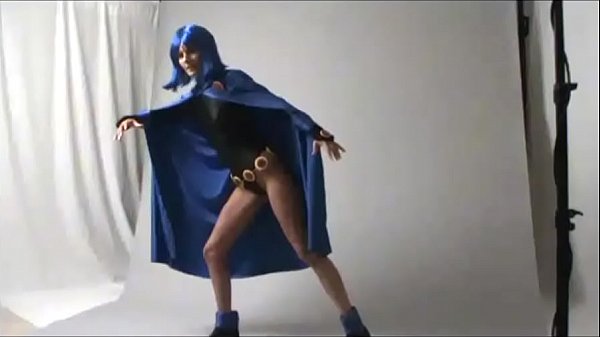 Check Out This Amateur Slut Dressed Up As Raven From Teen Titans, Bending Over And Teasing You With Her Tight Costume.