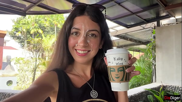 Public Starbucks Bathroom Blowjob And Cumwalk – She Sips Coffee With Cum Dripping Down Her Face In Front Of Everyone