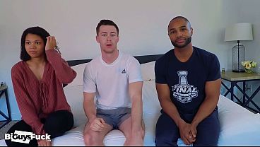 Bisexual Ebony Couple Fucks A Horny Ripped White Dude Raw