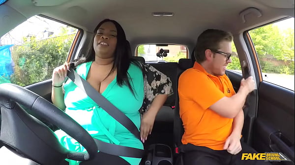 Fake Driving Lesson Turns Into A Hot Car Fuck When A Thick Ebony Chick Strips Off Her Big Panties