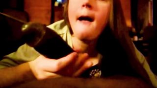 Thick Girl Slobbering On Big Black Dick